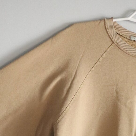 Ragdoll‎ LA Women's Sz M Tan Fleece Crewneck Pullover Stretch Ribbed Sweater - Picture 3 of 12